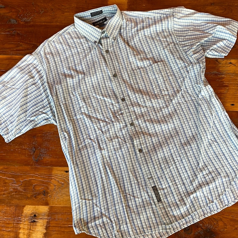 🌳 North 44 Cotton Short Sleeve Button Down Shirt L